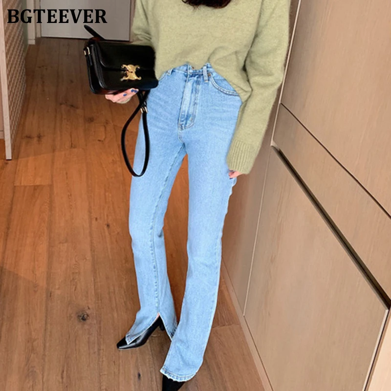 Flared jeans with split Clearance