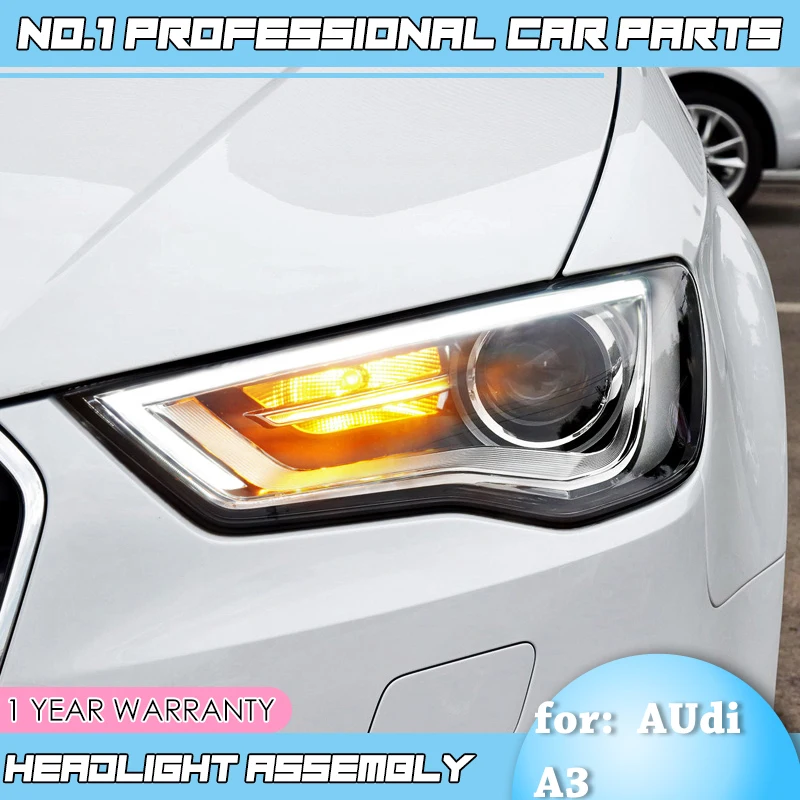 Автомобильные аксессуары для Audi A3 2014 2016 Головной фонарь светодиодный DRL Объектив