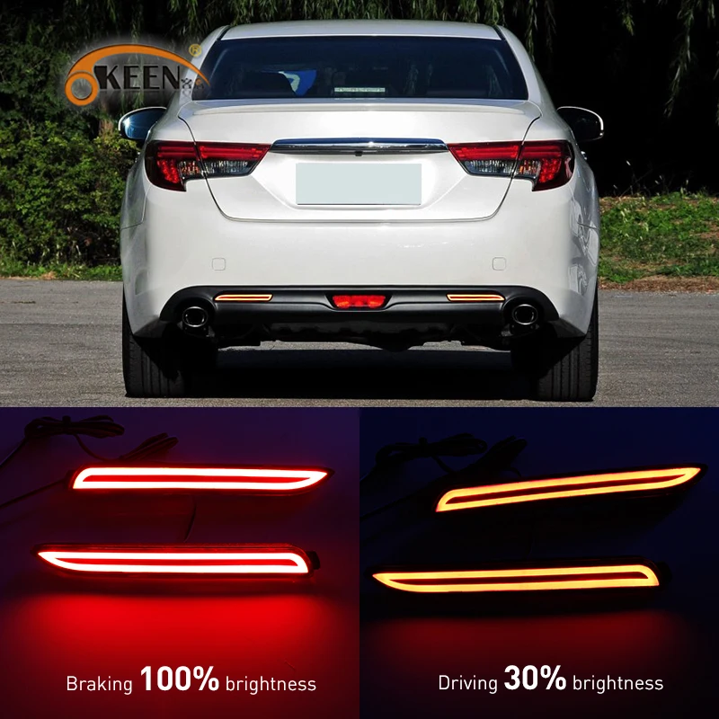 

2PCS For Toyota Camry Sienna Verso Venza Vellfire Innova For Lexus NX RC Rear Bumper Reflector LED Brake Light Driving lights