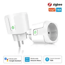 16a wi fi inteligente tomada da ue com monitor de energia casa inteligente sem fio tomada temporizador funciona com alexa google casa tuya app