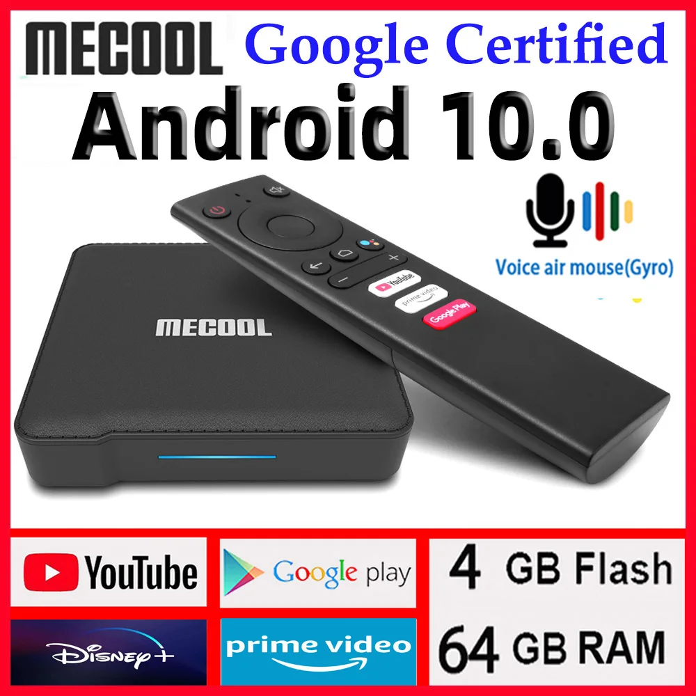 Mecool KM1 Deluxe ATV Android 10 Smart TV Box Amlogic S905X3 4GB 64GB 2.4G/5G WiFi 4K BT4.2 Google Certified  Set Top Box 2G 16G