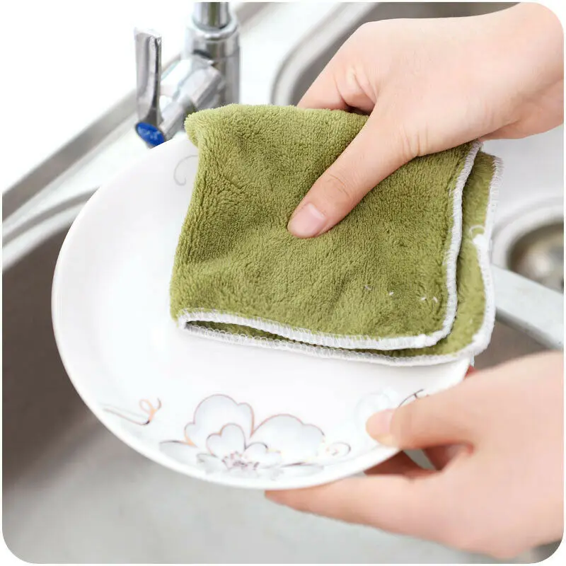 

3 Pieces Microfiber Dishcloth Square Kitchen Washing Cleaning Towel Dish Cloth Rags Wipe
