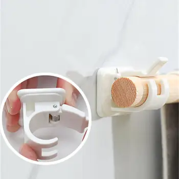 

2Pcs Self-Adhesive Hooks Wall Mounted Curtain Rod Bracket Shower Curtain Rod Fixed Clip Hanging Rack
