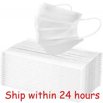 

50 Pcs white mask high quality 3 Layer Disposable Non-woven Mask fast shipping drop shipping