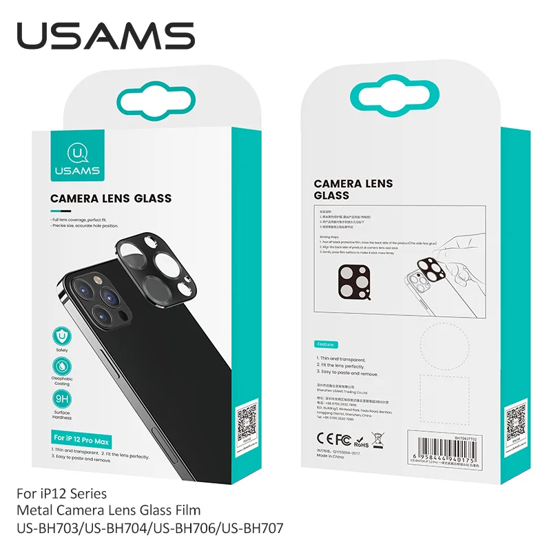 Usams Back Lens Tempered Glass For Iphone 12 Pro Max Camera Protector Protective Film Glass Screen Case Cover For Iphone 12 Mini Phone Screen Protectors