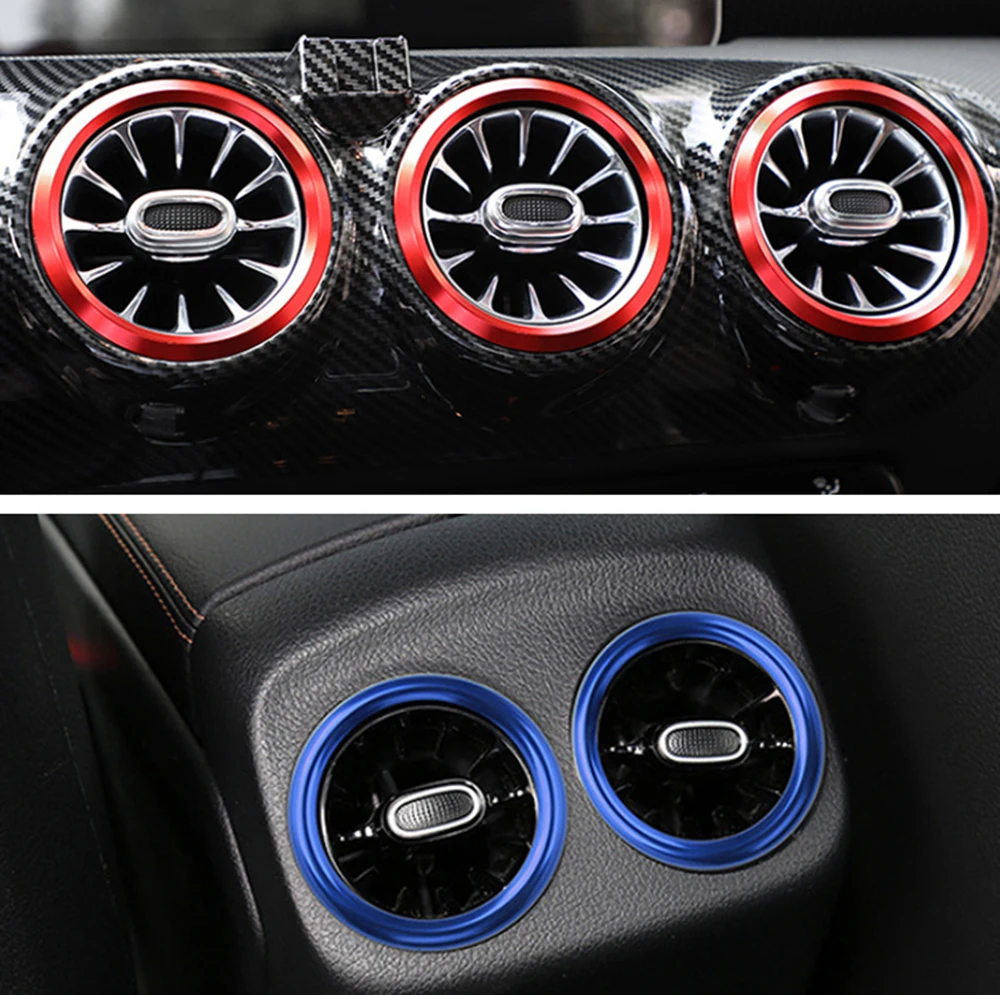 Цветное алюминиевое круглое кольцо A/C для Mercedes-Benz A-Class W177 CLA-Class C118 2019-2021 Крышка