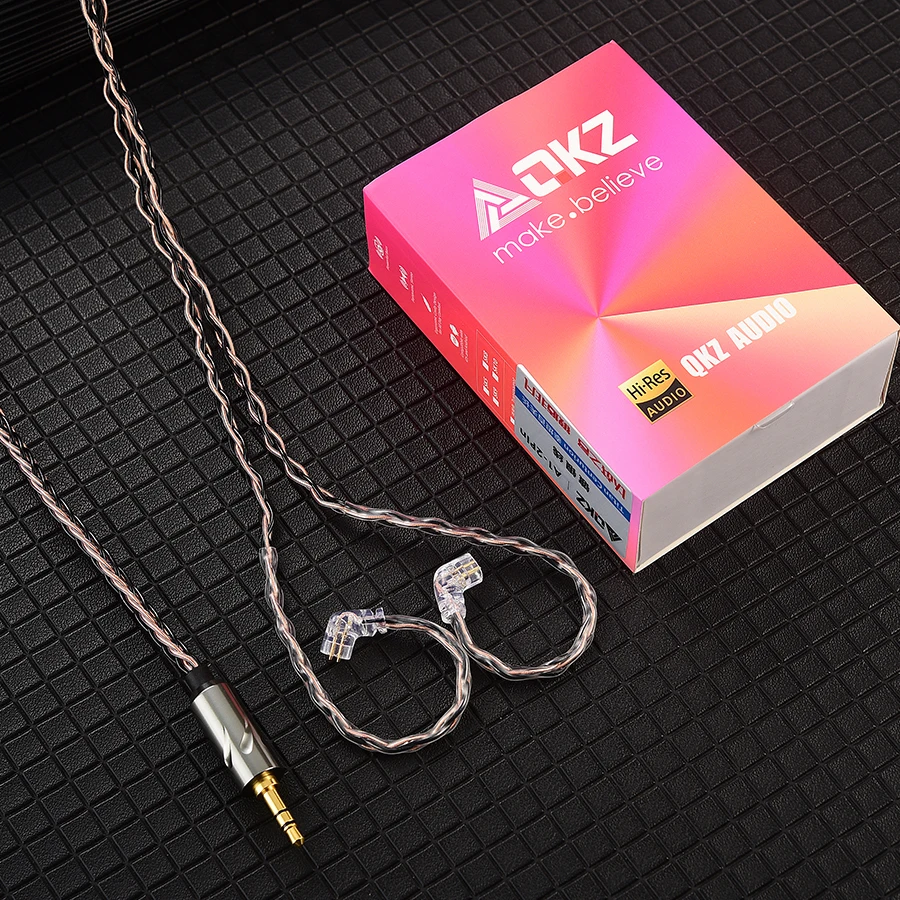 QKZ T1 Earphone Cable QDC Type Copper Silver-plated Upgrade Cable