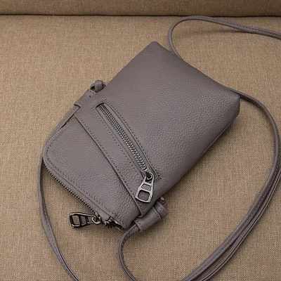 Женские сумки через плечо женские брендовые сумки через плечо маленькие кошельки и сумки дизайнерские женские сумки из натуральной кожи - Цвет: Серый