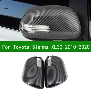 

For Toyota Sienna 2010-2020 car black carbon fibre Rearview mirror cover trim 2011 2012 2013 2014 2015 2016 2017 2018 2019