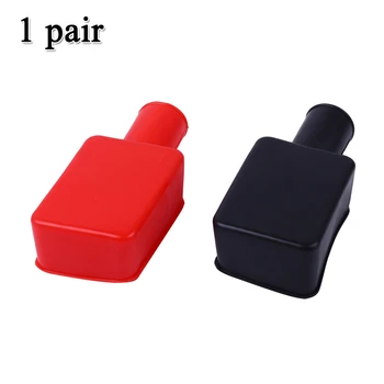 

2pcs Battery terminal cover Rubber Car Cap Cover Insulating Protection Straight Square Cap stable wear resistant car accessories