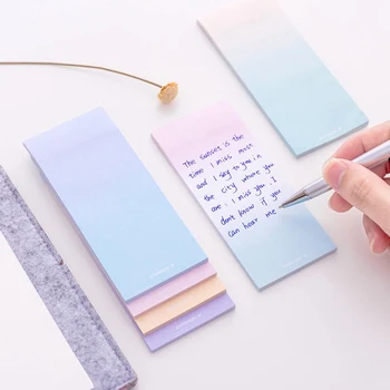 

Gradient Light Color Long Style Memo Pad Times Sticky Notes School Office Supplyfor Teacher Student Gift