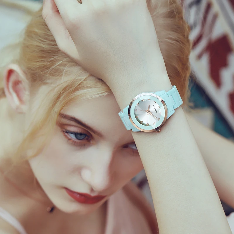Женские кварцевые часы от ведущего бренда, роскошные модные женские часы, водонепроницаемые керамические нарядные часы, новинка, reloj mujer