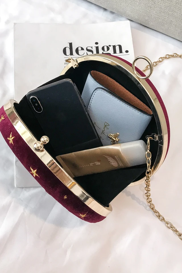 Small Crossbody Phone Bag for Women Round Suede Cellphone Bag Ladies Cocktail Party Evening Hand Bag