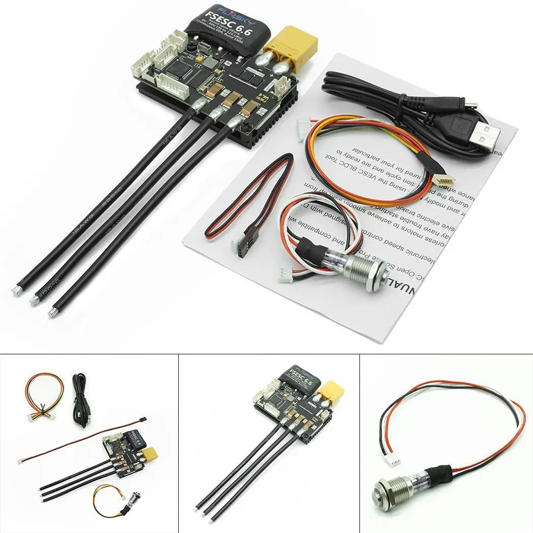 

Durable FSECS6.6 With Heatsink LED Button ABI, HALL, AS5047 For Electric DC, BLDC, FOC (sinusoidal) Skateboards