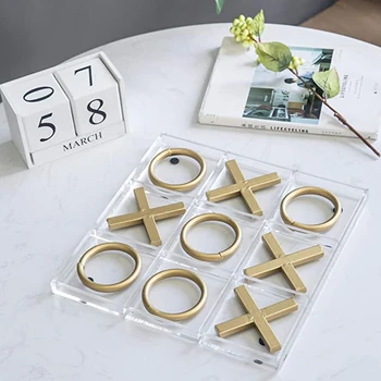 

Handmade Tic Tac Toe Game with Board Resin Mold Classic Game Fun Resin Mold Kit 1XCA