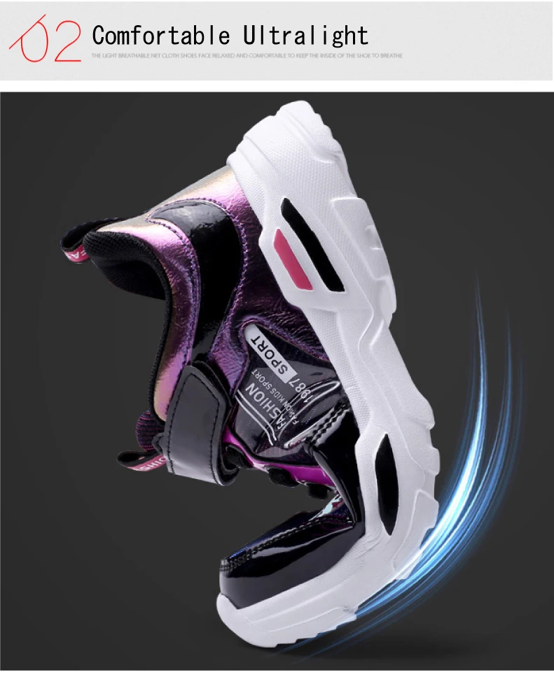 PINSEN 2019 Autumn Kids sneakers Girls Shoes Children's Sport Shoes Shining Light Casual Child Shoes For Girl chaussure enfant (5)