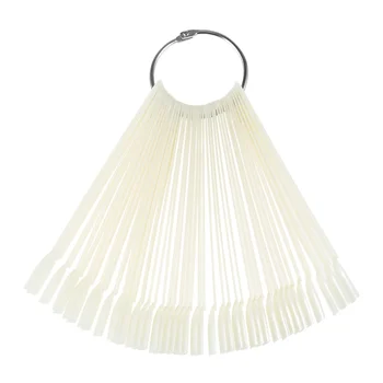 

50 PCS False Nail Art Tips Sticks Nail Polish Color Card Plates Display Nail Art Practice Templates (Transparent)