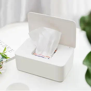 

Dry Wet Tissue Paper Case Desktop Sealed Wipes Storage Box Home Tissue Holder Home Decor Furniture