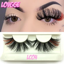 

LOVGGE Lashes With Color Streaks 25MM Mink Eye Lash Supplies Wholesale Vendor Dramatic Flare Fluttery Wispy Glam Drop Shipping