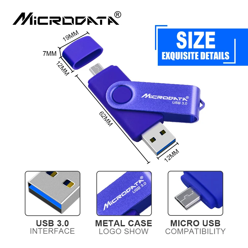 Флэш накопитель USB 128 OTG высокоскоростной ГБ 64 32 16 8 4 Гб внешнее хранилище данных