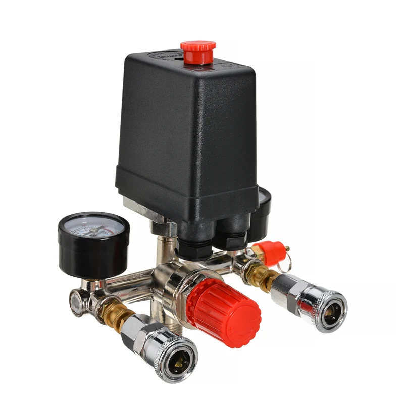 90-120PSI Air Compressor Pressure Switch Control Valve Manifold Regulator  ₪ 