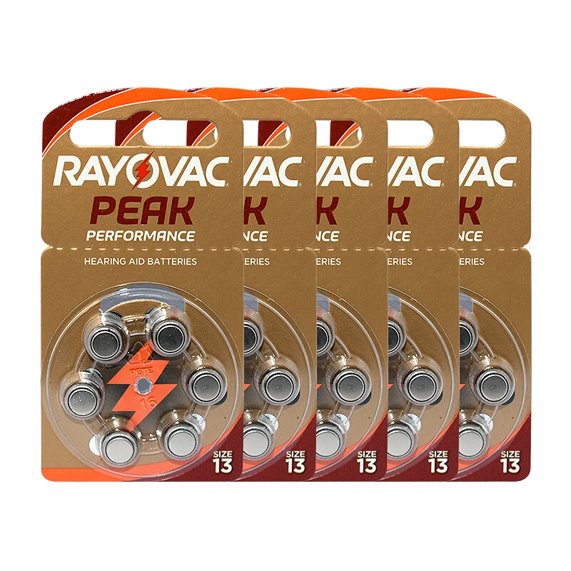 RAYOVAC PEAK Zinc air batteries for hearing aids, battery A13, 13A