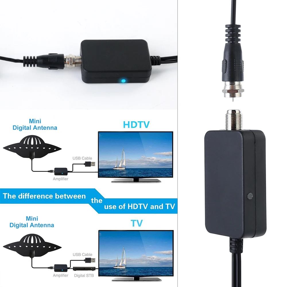 Горячая высокого качества HD ТВ антенный усилитель тв антенна с USB мощность hd-канал Крытый Прямая