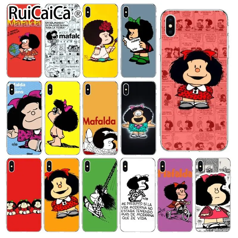 

Ruicaica Mafalda DIY Painted Beautiful Phone Accessories Case for iPhone 8 7 6 6S Plus 5 5S SE XR X XS MAX Coque Shell