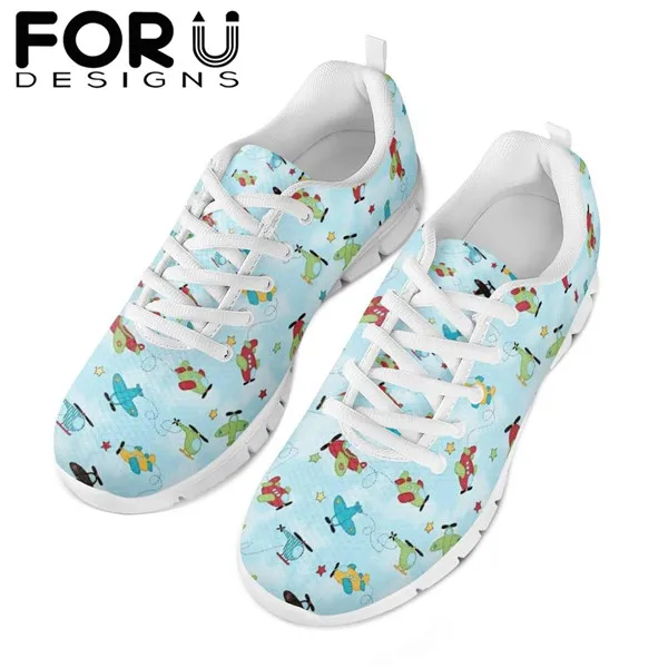CDYXX0097AQ Кеды forudesigns для женщин; дышащая прогулочная обувь из сетчатого материала на шнуровке; обувь на плоской подошве для девочек и женщин; обувь из вулканизированного материала с рисунком собаки, кошки - Цвет: CDYXX0097AQ