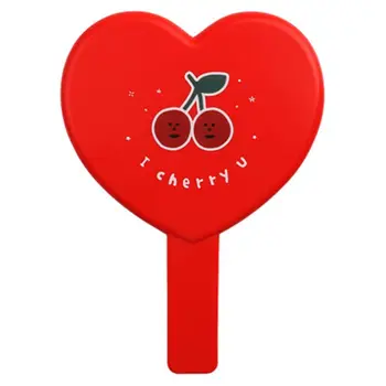 

Heart-Shaped Red Handheld Mirror Cartoon Cherry Vintage Cosmetic Makeup Tool