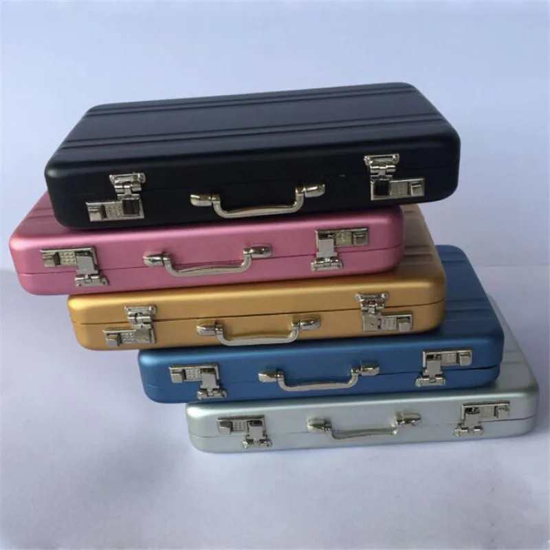 1PC New Aluminum Storage Box Business ID Credit Card Holder Mini Suitcase Bank Card Box Holder Jewelry Case Organizer Rectangle