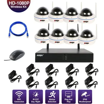 

8CH 1080P Wifi NVR 2.0MP Security Camera System IR Outdoor Waterproof CCTV Camera Wireless Surveillance System