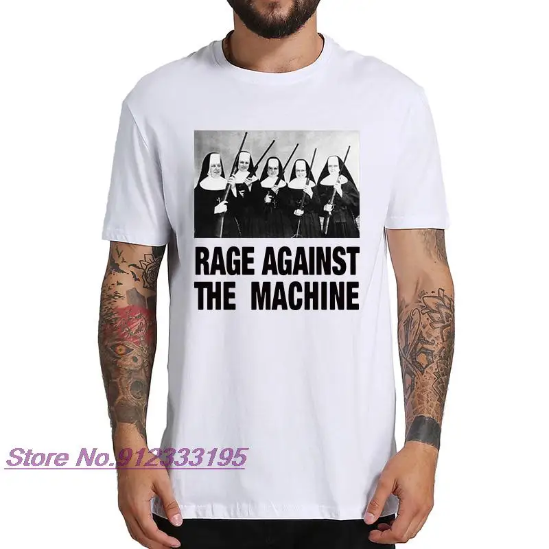 Футболка с надписью Rage Against The Machine Nuns with Guns Rap Metal Band европейские размеры 100% хлопок