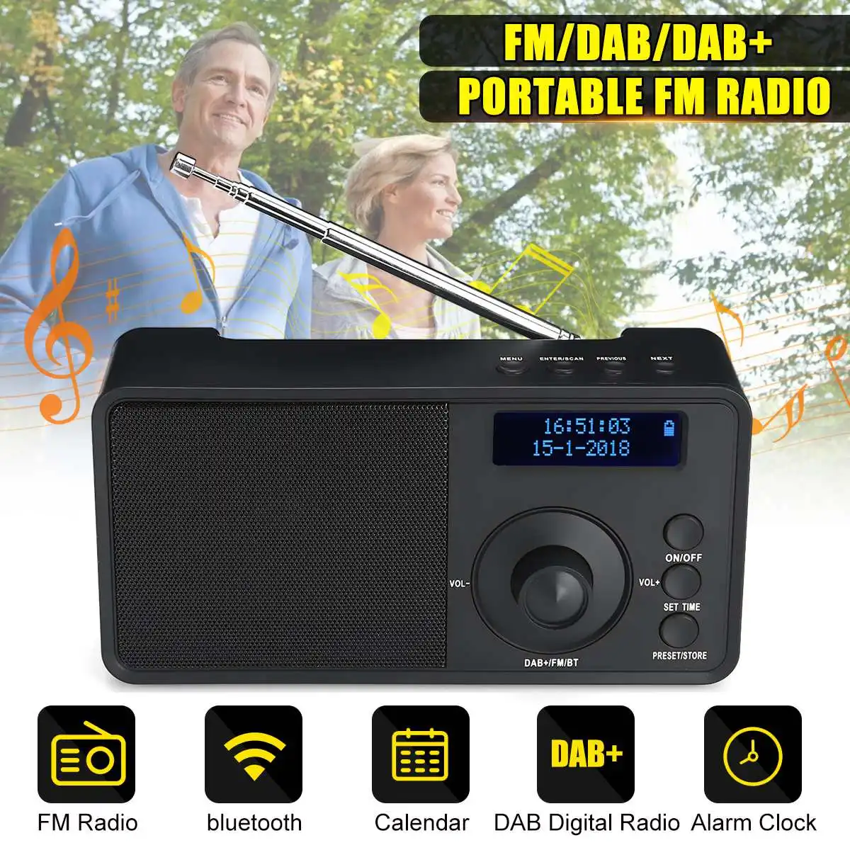 

Portable bluetooth Wireless Small Speaker FM Stereo FM Digitals Display bluetooth Radio Alarm Clock with LCD Display Music Playe