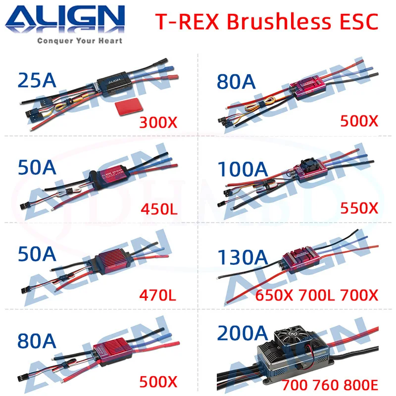 

Align Trex RCE-BL25A/45A/50A/80A/100A/130A/200A Brushless ESC Align Trex 300 450L 470 500 550 650 700 800E Parts RC Helicop