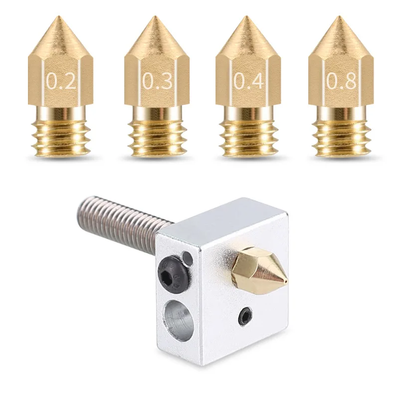 

MK7 MK8 Nozzle 0.4mm 0.3mm 0.2mm 0.5mm Copper 3D Printers Parts Extruder Threaded 1.75mm 3.0mm Filament Head Brass Nozzles Part