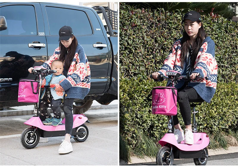 Daibot Electric Scooter 36V Two Wheel Electric Scooters 10 inch 350W Portable Pink Folding Electric Bike For Girl Women (7)