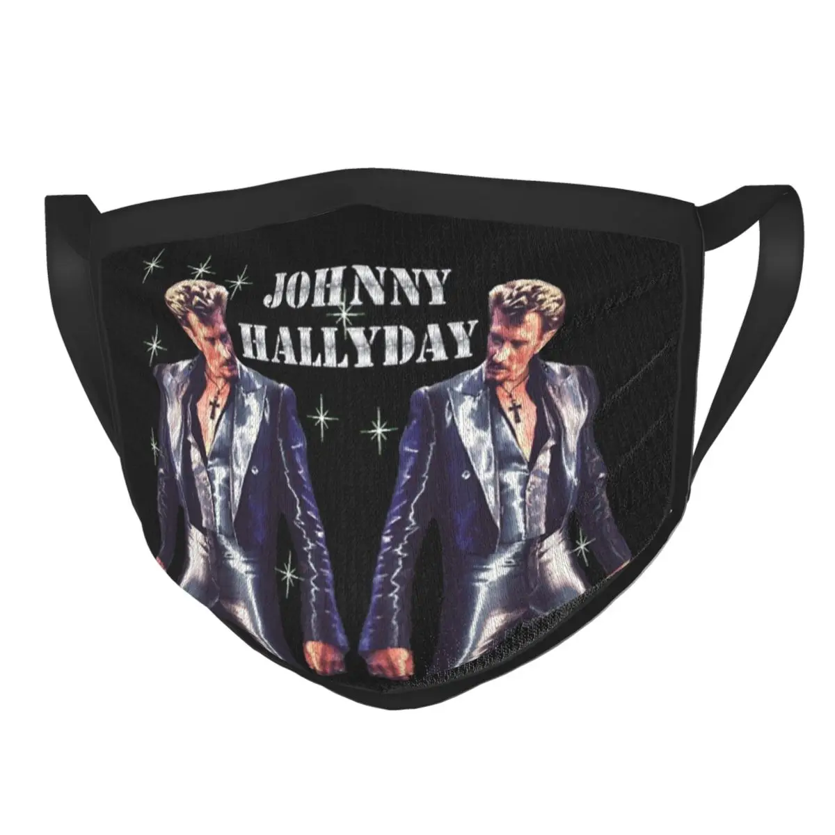 Johnny Hallyday Rock Music French Singer Reusable Face Mask Anti Haze Protection Respirator Mouth Muffle | Аксессуары для одежды