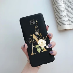 Premium Soft Silicone Back Cover with Trendy Letter Design for A5 2016 - A510 A510F (Black-A)