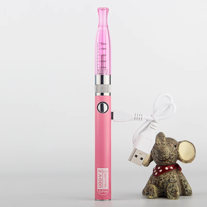 Ugo h2 Vape комплект UGO V II V2 Vape ручка 650/900 мАч 510 аккумулятор GS H2 атомайзер электронная сигарета испаритель блистерный стартовый комплект - Цвет: Розовый