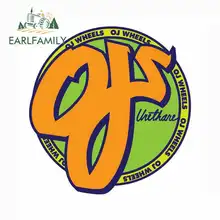 EARLFAMILY 13cm x 13cm Orange Circle Funny Car Stickers RV VAN 3D Fine Decal Bumper Trunk Truck Graphics Vinyl JDM Accessories