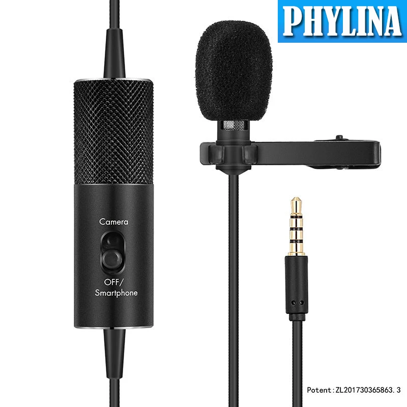 1PCS Lavalier Microphone Mini 3.5mm Collar Condenser Lapel Mic For Live Video Conference Interview K Song Recording | Электроника