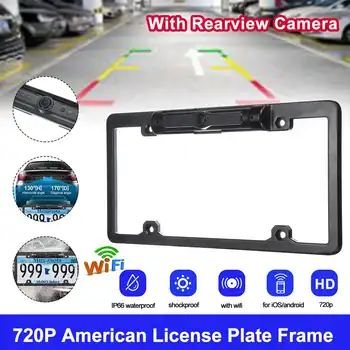

EU US License Plate Frame Car Rear View Camera Waterproof Night Vision Reverse WIFI Backup Camera For iOS Android