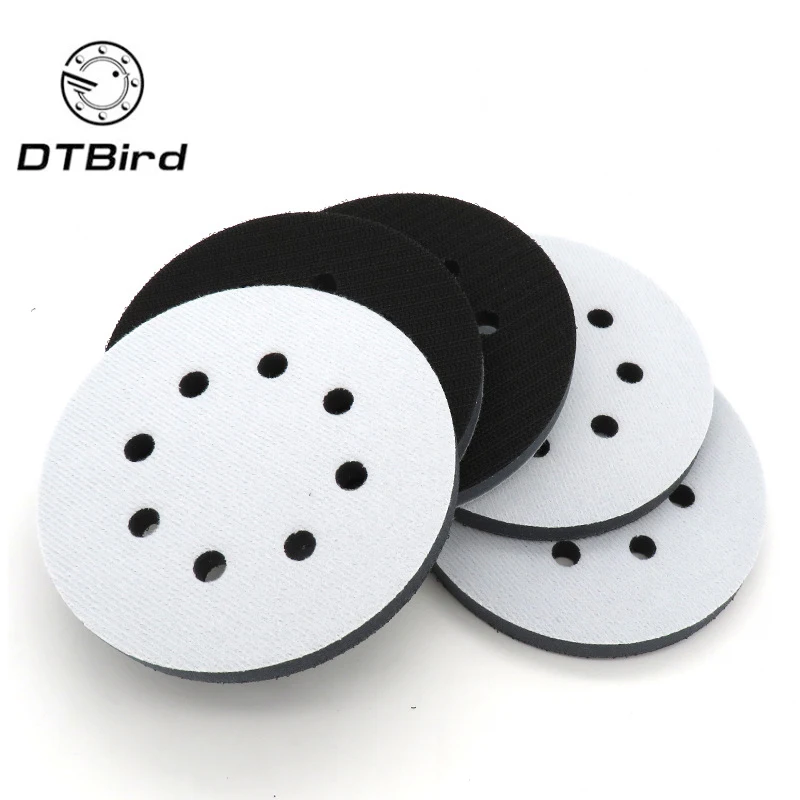 2PCS 5 Inch(125mm) 8 Hole Soft Sponge Interface Pad for Sanding Pads