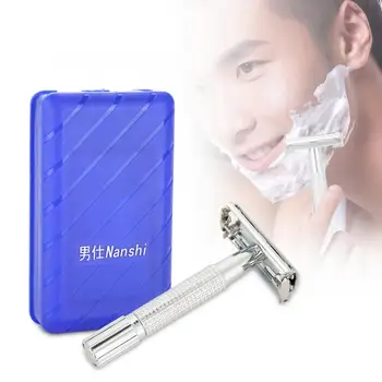 

Safety Razor Manual Mens Razor Classic Straight Double Edge Blade Beard Shaver with Case Safety Razor