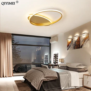 

Modern Gold LED Chandelier Lights For Living Bedroom Dining Study Room Dimmable With Remote Control Lighting Lustres AC85-260V