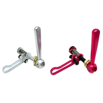 

2 Pcs Bicycle Seatpost Clamp for Brompton Folding Bike Seatpost Clamp with Clamp Hook Bike Part Silver & Red