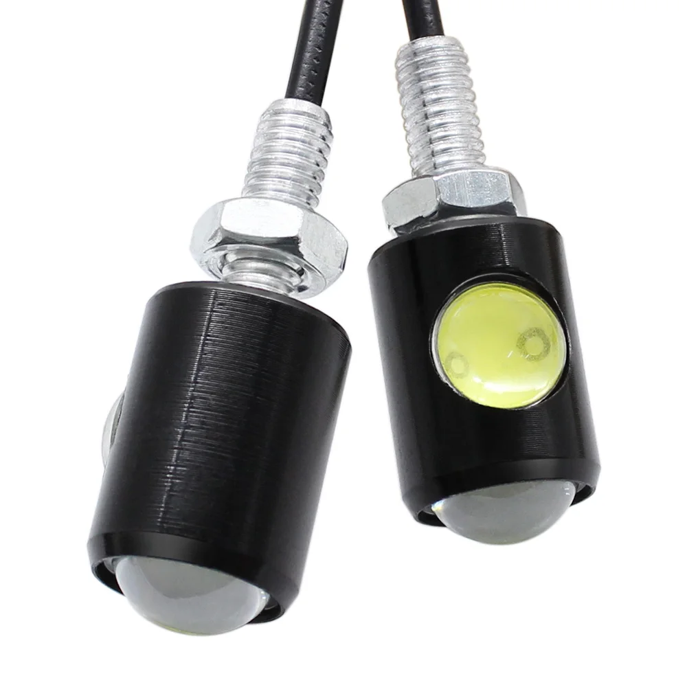 Universal 2pcs Motorcycle LED Mini Turn Signal Indicator  Eagle Eye Shape DC 12V White Yellow Indicators  for Kawasaki Honda KTM