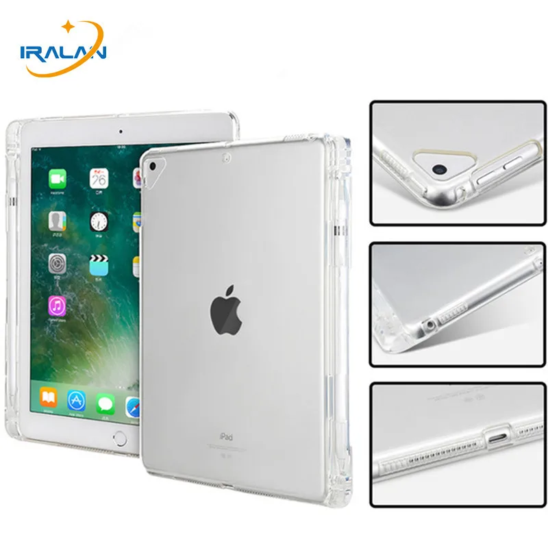 Противоударный чехол для iPad 10 2 2019 с держателем карандашей силиконовый мягкий из