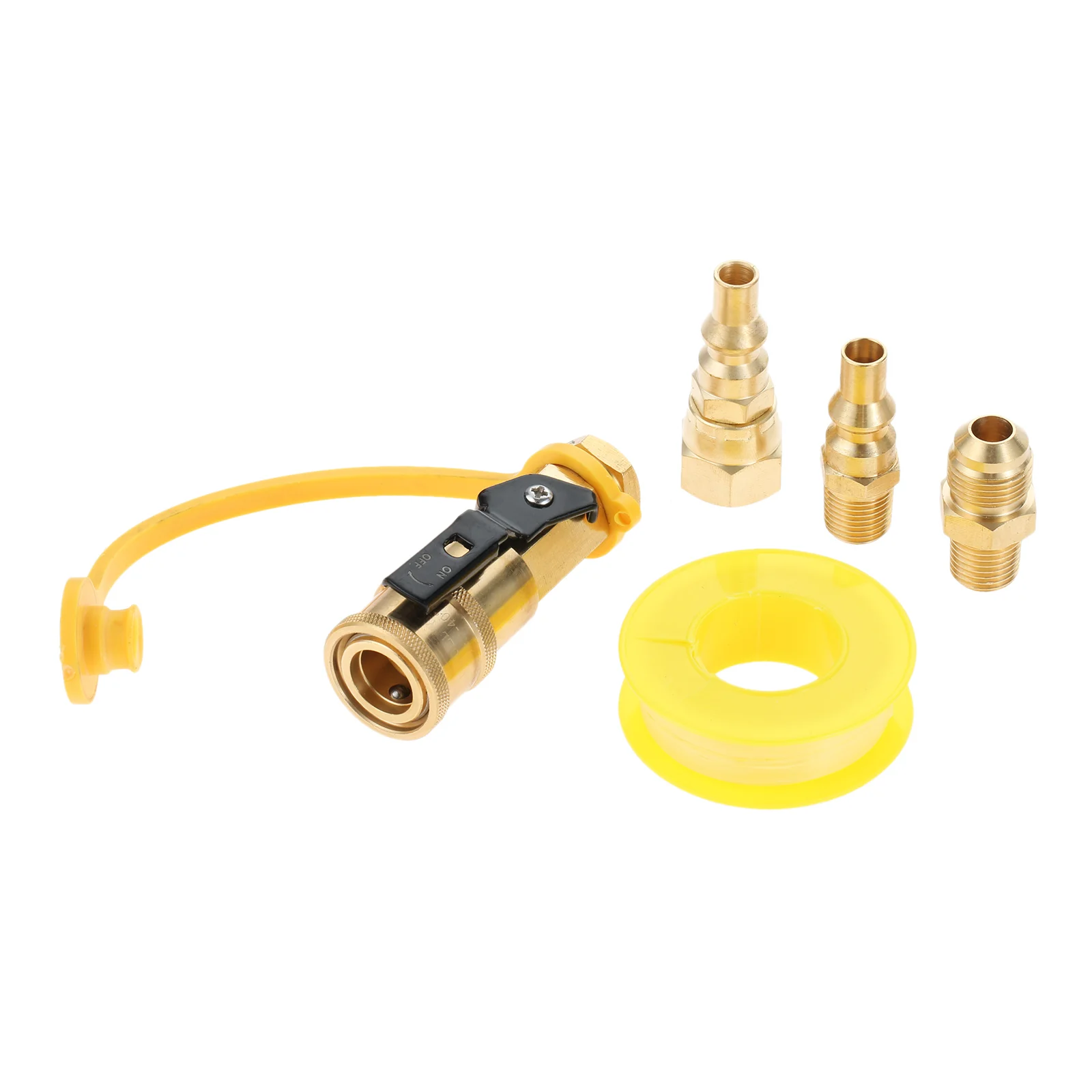 1/4 Propane Quick Connect Adapter Kit Convert Gas BBQ Grill Heater Appliance with 3/8 Male Flare Fitting to Pressure Regulator